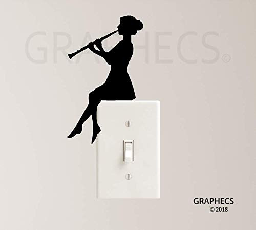 Clarinet Music Decal Vinyl Sticker Sitting Girl Jazz Classical Instrument Laptop MacBook Clarinet Music Decal Vinyl Sticker Sitting Girl Jazz Classical Instrument Laptop MacBook