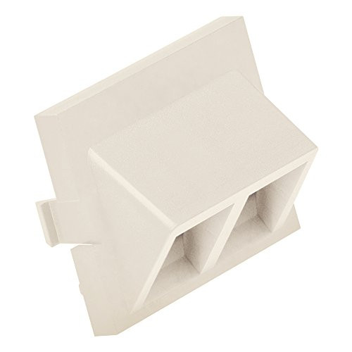 Leviton 41294-2QT 2-Port Angled Multimedia Outlet System QuickPort Adapter Module (1.5-Units High), Light Almond