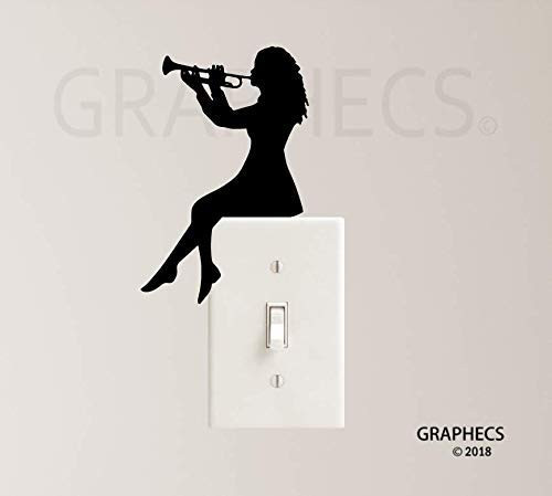 Trumpet Girl Music Decal Vinyl Sticker Playing Jazz Classical Instrument Laptop MacBook Trumpet Girl Music Decal Vinyl Sticker Playing Jazz Classical Instrument Laptop MacBook