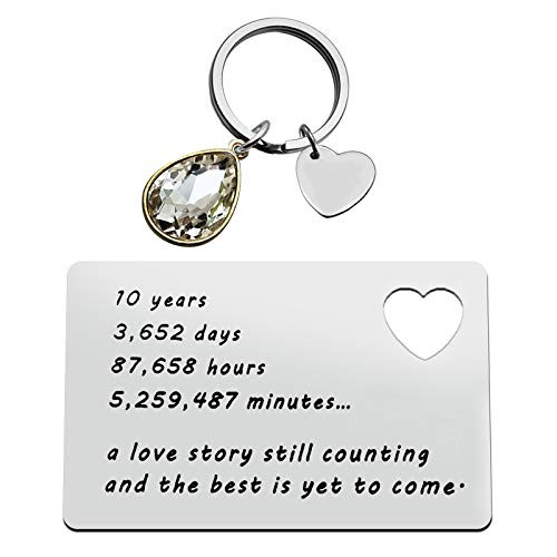 10 Years Anniversary Wallet Card Gift Couple Anniversary Wedding Valentines Day Gift for Husband Wife Love Story Still Counting Keychain Birthday Gifts Anniversary Card Gift for Deployment Him Men Her 10 Years Anniversary Wallet Card Gift Couple Anniversary Wedding Valentines Day Gift for Husband Wife Love Story Still Counting Keychain Birthday Gifts Anniversary Card Gift for Deployment Him Men Her