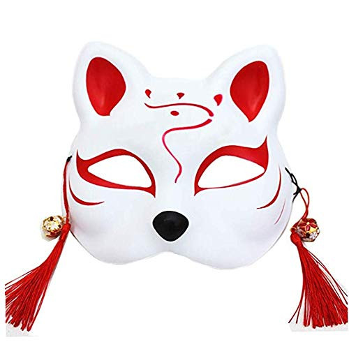 Fox Half Mask Japanese Style Anime Mask Cosplay Accessories Mask for Party Masquerades Festival Costume Halloween