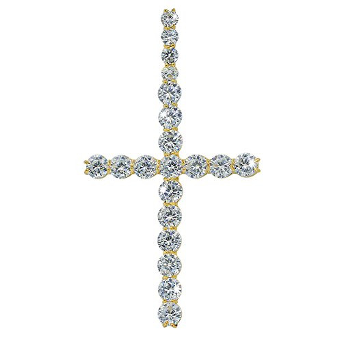 JINAO Iced Out Cubic Zircon Round Cut Cross 18K Gold Plated Diamond Hip Hop Pendant Necklace for Men Women with Stainless Rope Chain JINAO Iced Out Cubic Zircon Round Cut Cross 18K Gold Plated Diamond Hip Hop Pendant Necklace for Men Women with Stainless Rope Chain