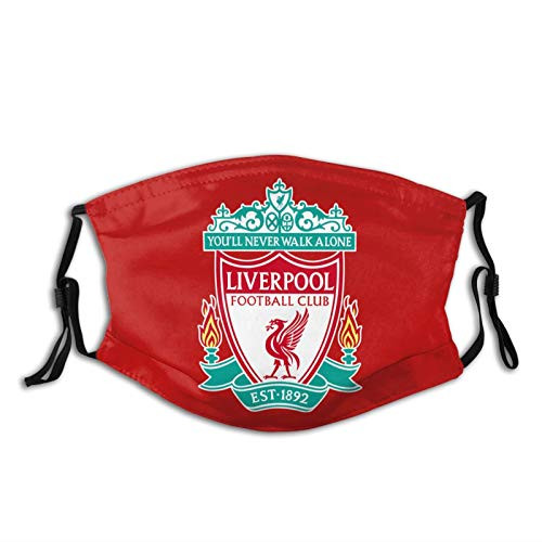 TONYSTAR Liverpool F.C. Club Face Mask Windproof Dustproof Mouth Cover with 2 Filter Adjustable Elastic Strap for Men and Women Made in USA