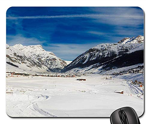 Mouse Pad - Livigno Italy Alps Mountains Ski Slope Village