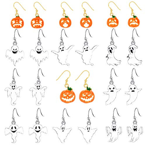 12 Pairs Halloween Drop Dangle Earrings Set for Women Girls, Halloween Jewelry Set Pumpkin, Ghost, Earrings 12 Pairs Halloween Drop Dangle Earrings Set for Women Girls, Halloween Jewelry Set Pumpkin, Ghost, Earrings