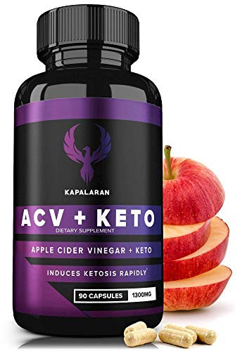 Apple Cider Vinegar Plus Keto Diet Pills w/ BHB Salts MCT Oil - Exogenous Ketones - Detox Cleanse Weight Loss Fat Burner ACV Pills for Women Men, Appetite Suppressant, Keto Burn Supplement