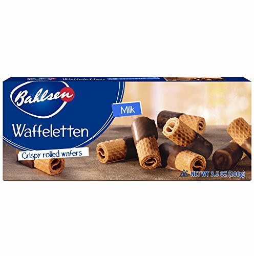Bahlsen Waffeletten - Delicate Wafer Rolls dipped in European Chocolate - 3.5 oz boxes (Milk Chocolate, 1 box)