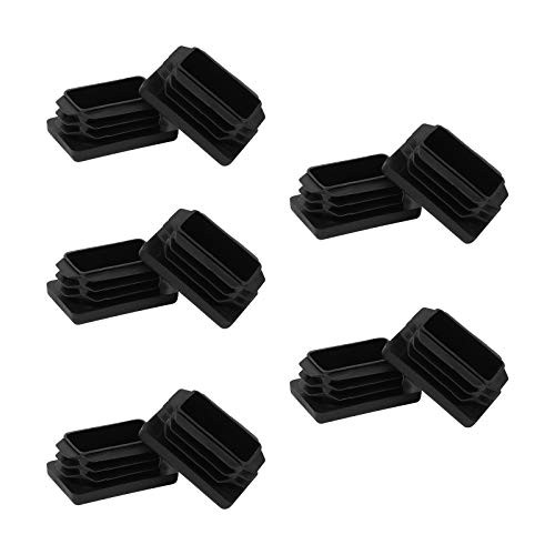FiveEyes 1 X 1 1/2 1X1.5 Rectangle Tubing End Cap (10 Pack), 1"X1.5" 1 X 1 1/2 Inch Tubing Plug 1X1.5 Inch Tube End Cap Fence Post Pipe Cover Tubing Insert Chair Glide Finishing Plug