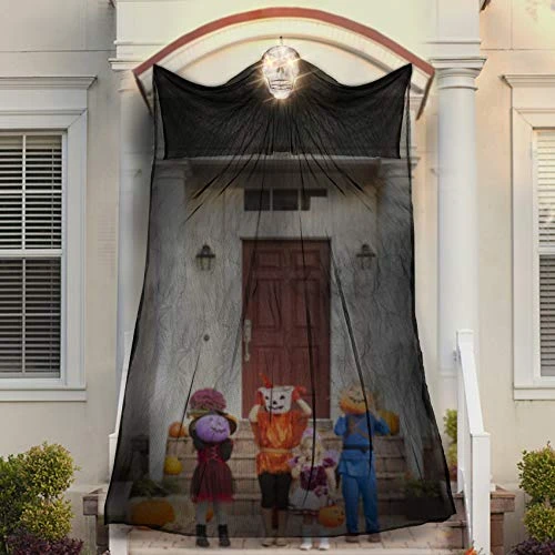 Heyzeibo 10.8ft Halloween Hanging Ghost - Scary Creepy Hanging Flying Gauze Ghost with Skeleton Mask - Halloween Props Toys Haunted House Decoration for Halloween Party Indoor/Outdoor Decor