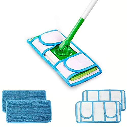 Reusable Microfiber Mop Pads for Swiffer Wet Jet Refills, Machine Washable Refill Pads for Swiffer Wet Jet Pads, Microfiber Mop Refill for Hardwood Floor, 2-Pack