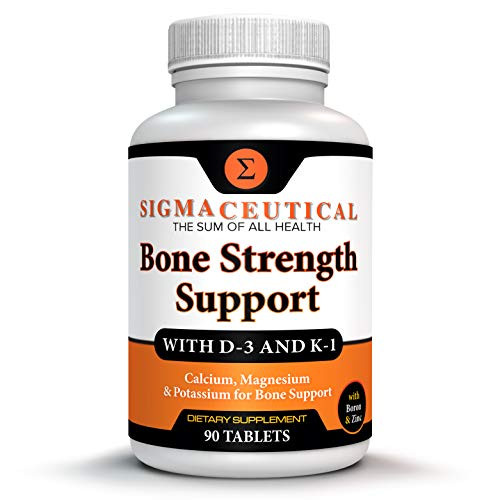 Bone Strength Calcium Magnesium Supplement - Bone Health Boron Supplement - Calcium Citrate w/ Vitamin D3 - Calcium Carbonate - 90 Tablets
