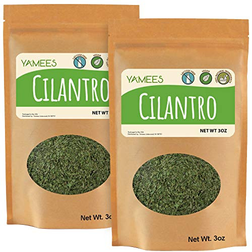 Yamees Dry Cilantro - 6 Oz (3 Oz Each)  Cilantro  Cilantro Seasoning  Dry Cilantro Leaves  Cilantro Herb  Dried Cilantro - Bulk Spices