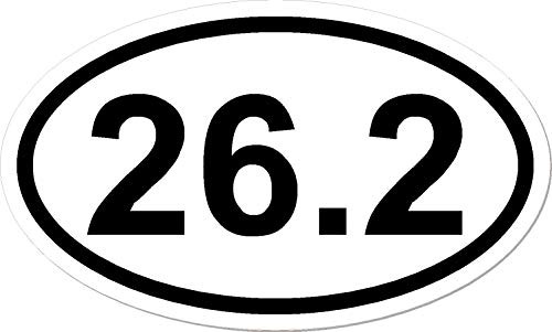 26.2, I Make Decals, Oval Marathon Run Car Bumper Window Sticker 3 x 5 inch, Euro Oval - Runner, Running, Race, Marathon, Vinyl Sticker Decal