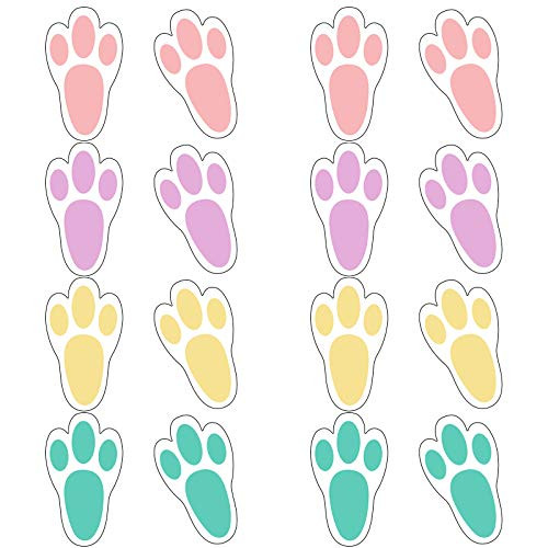20 Pairs of Easter Stickers Bunny Paw Prints Footprints Floor Clings Decals Rabbit Footprints Stickers Bunny Paw Stickers for Floor Ceiling Window Wall Easter Day Party Supplies, 4 Colors