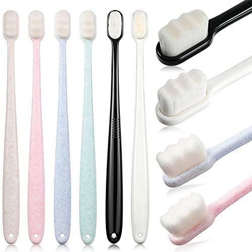 6 Pieces Micro Nano Toothbrush Extra Soft Toothbrush Ultra Soft Bristles Manual Toothbrush with 20000 Floss Bristle Good Cleaning Effect for Braces and Gum Recessions Protect Fragile Gums 6 Pieces Micro Nano Toothbrush Extra Soft Toothbrush Ultra Soft Bristles Manual Toothbrush with 20000 Floss Bristle Good Cleaning Effect for Braces and Gum Recessions Protect Fragile Gums
