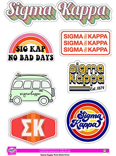Sigma Kappa - Sticker Sheet - Retro Theme