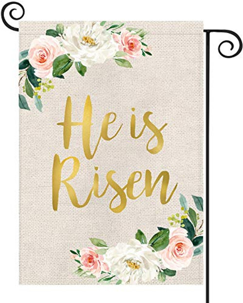 He is Risen Garden Flag Easter Cross Religious Yard Outdoor Decor Double Sided Burlap Spring Flowers Holiday Decorations 12.5 x 18 Inch He is Risen Garden Flag Easter Cross Religious Yard Outdoor Decor Double Sided Burlap Spring Flowers Holiday Decorations 12.5 x 18 Inch