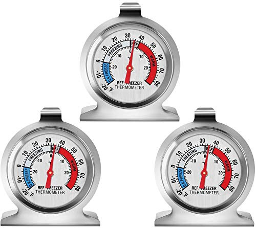 3-Pack Refrigerator Thermometer, Linkhood Large Dial Freezer Thermometer,Classic Series Temperature Thermometer for Refrigerator Freezer Fridge Cooler