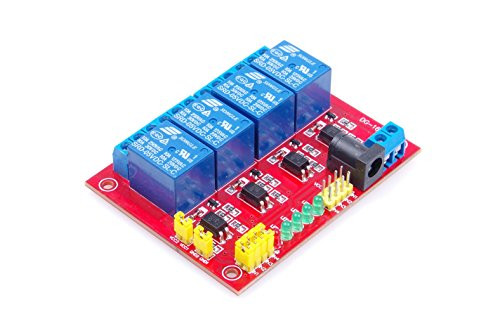 KNACRO DC 5V 4-Channel Relay Module Optocoupler Isolation High-Low Level Trigger Optional for SCM Expansion Board TTL PLC Control (DC 5V)