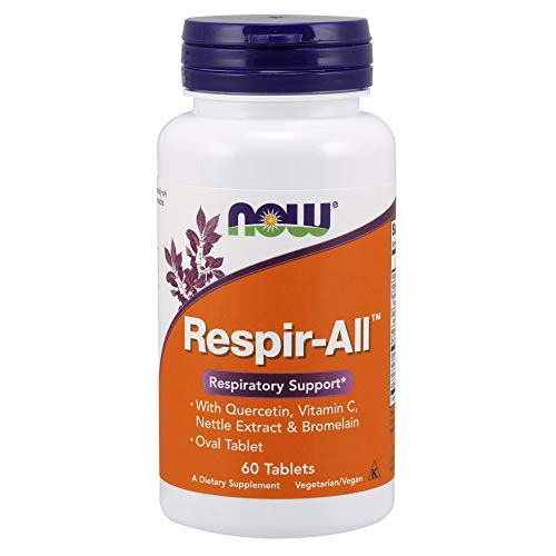 NOW Supplements, Respir-All with Quercetin, Vitamin C, Nettle Extract and Bromelain, Respiratory Support*, 60 Tablets