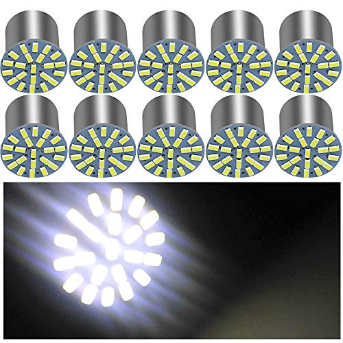 shunyang Car 1156 22 SMD 3014 LED Bulbs Backup Reverse Lights Tail Backup Reverse Lights Tail Turn Signal Interior Light RV Camper DC 12V White (Pack of 10)