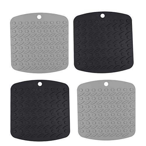 Silicone Pot Holders Silicone Trivet Silicone Hot Pad for Kitchen Non Slip Heat Resistant Trivets for Hot Dishes Flexible, Durable Multipurpose Kitchen Tool (4 Pack, 7 x 6.7 inches)