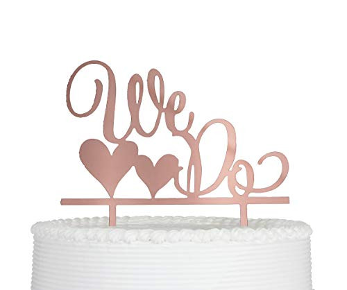 We Do Cake Topper for Wedding Engagement Anniversary or Vow Renewal Party Decoration (Rose Gold) We Do Cake Topper for Wedding Engagement Anniversary or Vow Renewal Party Decoration (Rose Gold)