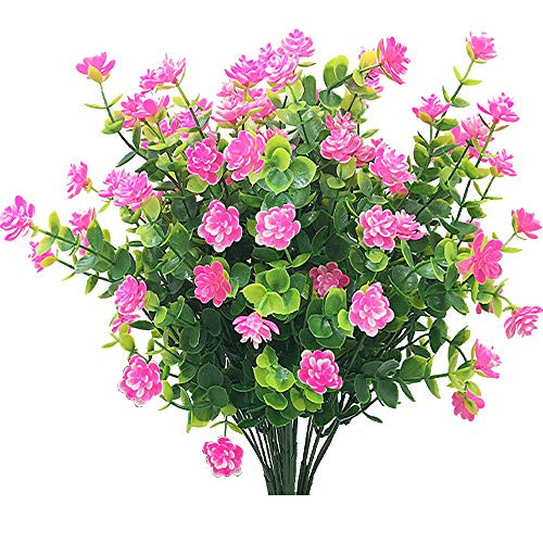 JEMONG Artificial Flowers, Fake Outdoor UV Resistant Plants Faux Plastic Greenery Shrubs Indoor Outside Hanging Planter Home Garden Decorating(Pink) JEMONG Artificial Flowers, Fake Outdoor UV Resistant Plants Faux Plastic Greenery Shrubs Indoor Outside Hanging Planter Home Garden Decorating(Pink)