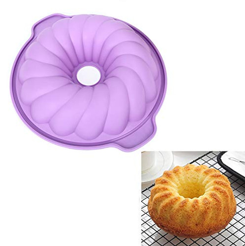 Dusdombr Silicone Cake Mold Non Stick Bakeware Fluted Tube Cake Pan for Jello,Gelatin, Silicone Molds for Cakes 8-10Inch Bundt Baking Mold Dusdombr Silicone Cake Mold Non Stick Bakeware Fluted Tube Cake Pan for Jello,Gelatin, Silicone Molds for Cakes 8-10Inch Bundt Baking Mold