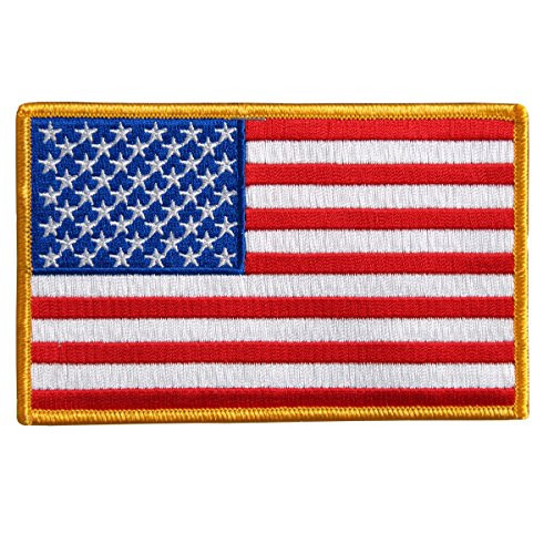 Hot Leathers, AMERICAN FLAG - Iron-On / Saw-On Rayon PATCH - 3" x 2", Heat Sealed Backing