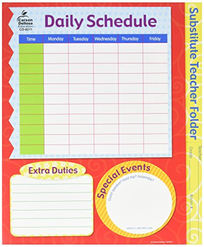 Carson Dellosa Intermediate Substitute Teacher Folder (8211)