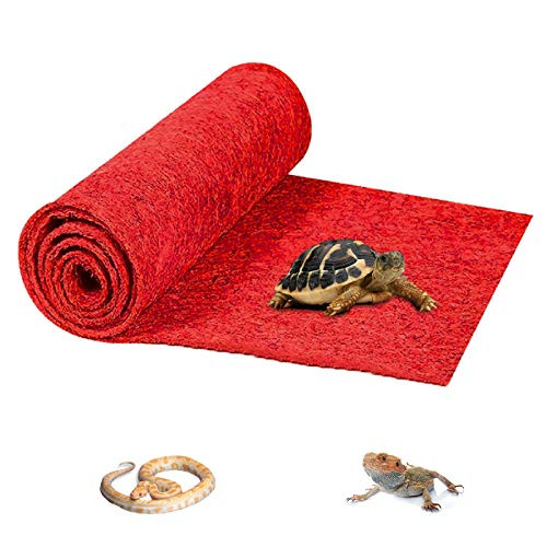 HERCOCCI Reptile Carpet, Terrarium Liner Mat Bedding Reptile Cage Substrate Supplies for Bearded Dragon Lizard Tortoise Leopard Gecko Snake 39 x 20 (Red)