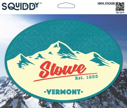 Squiddy Stowe Vermont - Vinyl Sticker Decal for Phone, Laptop, Water Bottle (3" Tall)