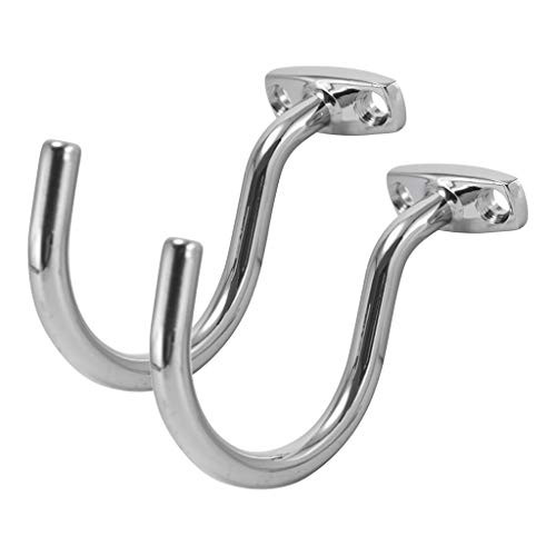 lahomia Pack of 2 Chrome Billiard Ball Rack Hooks Solid Billiard Pool Cue with Screw
