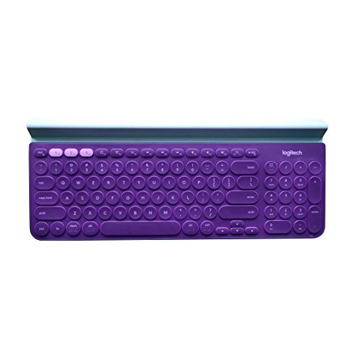Leze - Ultra Thin Silicone Laptop Keyboard Cover Skin Protector for Logitech K780 Multi-Device Wireless Keyboard - Purple