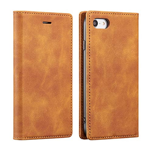 ZCDAYE Wallet Case for iPhone 7 Plus/iPhone 8 Plus, iPhone 7 Plus/iPhone 8 Plus Cover,Premium PU Leather Folio Flip Cover with Kickstand and Card Slots for iPhone 7 Plus/iPhone 8 Plus-Brown