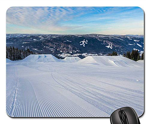 Mouse Pad - Skiing Cold Slopes Winter Morning Ski Resort