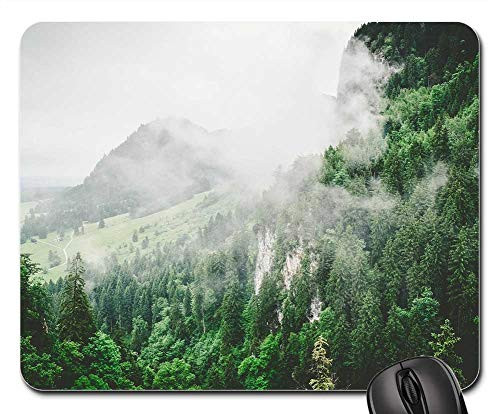 Mouse Pad - Nature Forests Trees Slope Fog Green