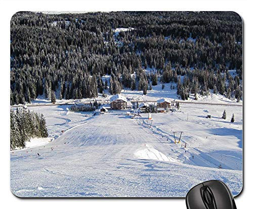 Mouse Pad - Snow Mountain Winter Landscape Ski Slope Skiing
