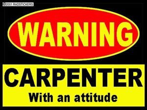 3 Pack - Hard Hat Stickers, Carpenter - Sticker Graphic - Construction Toolbox, Hardhat, Lunchbox, Helmet, Mechanic  and  More