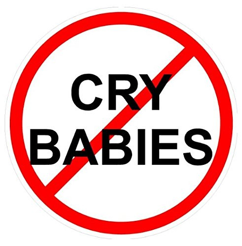 Large 5'' Sticker - No Cry Babies Text Union Oilfield Hard Hat - Construction Toolbox, Hardhat, Lunchbox, Helmet, Mechanic  and  More