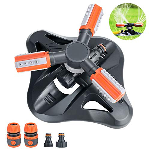 Bearbro Garden Sprinkler,Lawn Watering Sprinkler,Automatic 360 Degree Rotating Lawn Sprinkler,Large Area Coverage Adjustable Garden Hose Sprinkler for Lawns and Gardens (Orange) Bearbro Garden Sprinkler,Lawn Watering Sprinkler,Automatic 360 Degree Rotating Lawn Sprinkler,Large Area Coverage Adjustable Garden Hose Sprinkler for Lawns and Gardens (Orange)