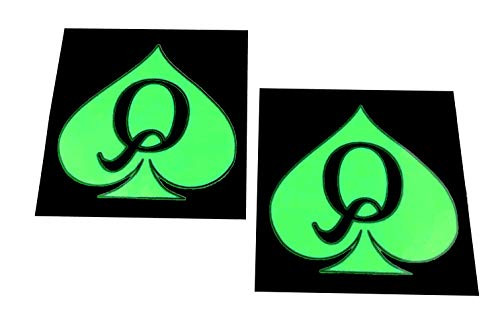 2x QOS Glow in the Dark Neon Queen of Spades Temporary Tattoos - Hotwife - BBC - Cuckold - Swinger - Sissy