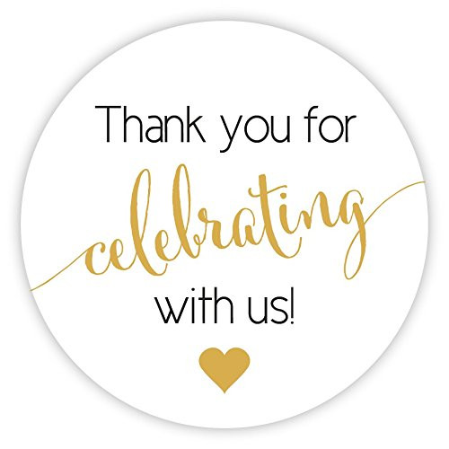 Thanks for Celebrating with Us Stickers, Wedding and Event Favor Labels ( 362-BG)