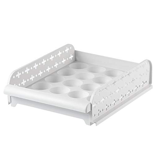 1 Pcs Egg Storage Holder, Storage Box, Stackable Egg Storage Rack, Sliding Anti-Collision Egg Tray, Kitchen Refrigerator Egg Storage Container, Can Hold Up to 20 Eggs