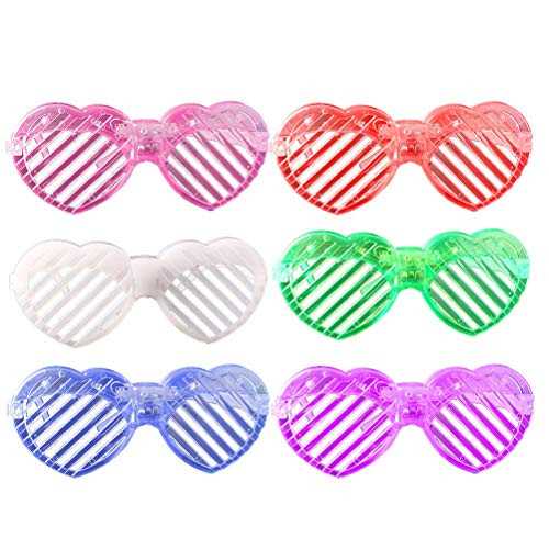Amosfun 6pcs Glow in The Dark LED Glasses Flashing Glasses Shutter Shade Glasses for Party