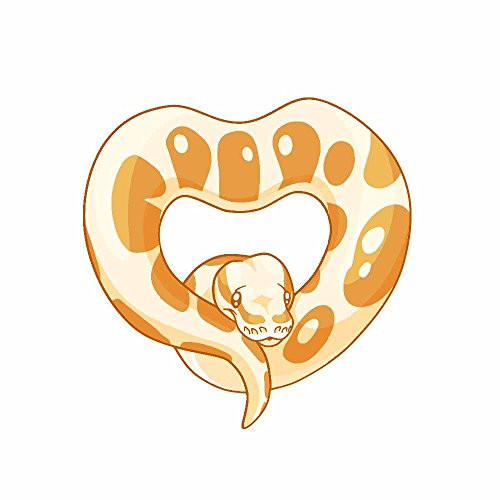 Ball Python Heart Snake Decal -Indoor and Outdoor use (Albino)
