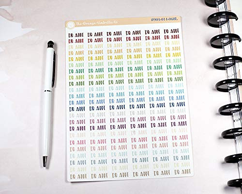 Dr. Appt. Label Planner Stickers, Pastel"Dr Appt" Labels, Doctor Appointment Tracking Planner Stickers ( 904-014-068L-WH)