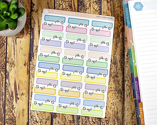Dr. Appt Tracking Planner Stickers, ECLP"Dr. Appt" Blank Reminder Labels, Doctor Appointment Planner Stickers ( 911-009-056L-WH)