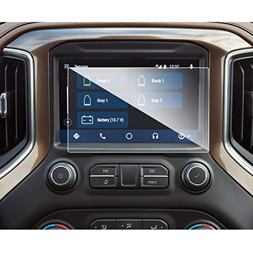 RUIYA Fit for 2014-2019 2020 Silverado 1500 2500HD 3500HD Car Navigation Tempered Glass 9H Anti-Scratch and Shock Resistant Touch Screen Protector Car Accessory (7IN)